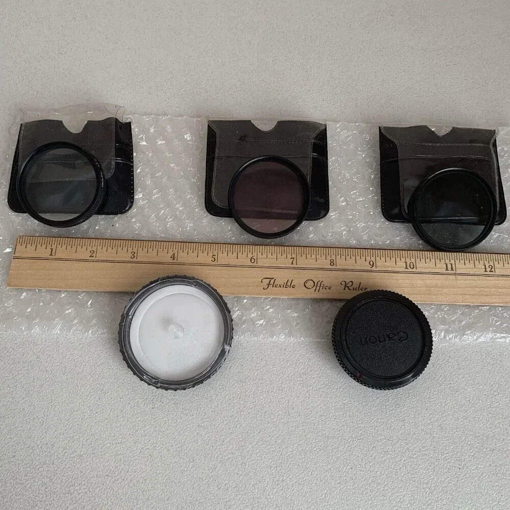 Lot Of 3 Rolev camera lens filters Star, Polorizer‎ And FD Plastic Sleeve Cases